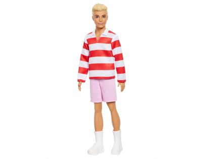 Mattel Barbie model Ken červenobílé proužkované triko