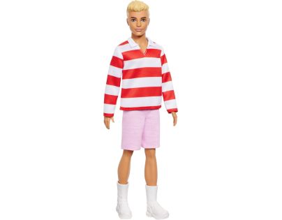 Mattel Barbie model Ken červenobílé proužkované triko