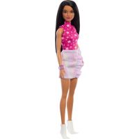 Mattel Barbie modelka - lesklá sukně a růžový top s hvězdami 2