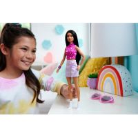 Mattel Barbie modelka - lesklá sukně a růžový top s hvězdami 5
