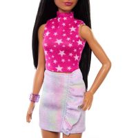 Mattel Barbie modelka - lesklá sukně a růžový top s hvězdami 4