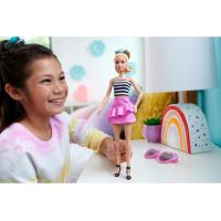Mattel Barbie modelka Růžová sukně a pruhovaný top 5