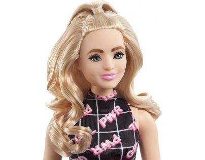 Mattel Barbie Modelka černomodré šaty s ledvinkou 29 cm
