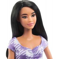 Mattel Barbie Modelka fialkové kostkované šaty 29 cm 4