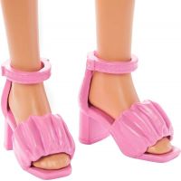 Mattel Barbie Modelka fialkové kostkované šaty 29 cm 5