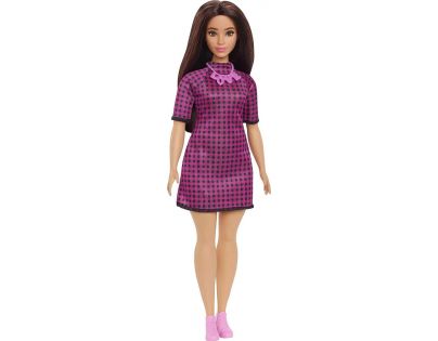 Mattel Barbie modelka kostkované šaty
