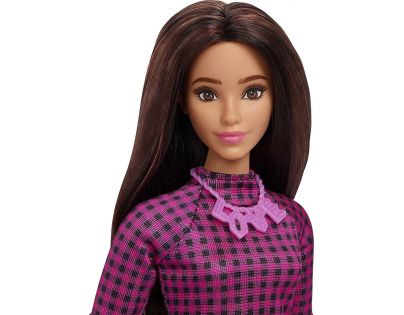 Mattel Barbie modelka kostkované šaty