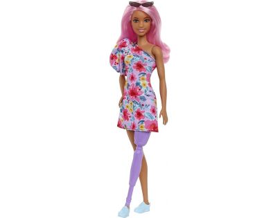 Mattel Barbie modelka květinové šaty na jedno rameno