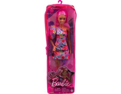 Mattel Barbie modelka květinové šaty na jedno rameno