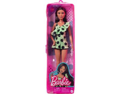 Mattel Barbie Modelka limetkové šaty s puntíky 29 cm