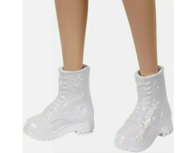Mattel Barbie modelka oranžové šaty s puntíky