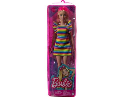 Mattel Barbie Modelka proužkované šaty s volány 29 cm