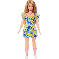Mattel Barbie modelka Šaty s modrými a žlutými květinami 3