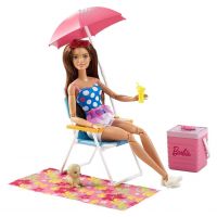 Mattel Barbie nábytek a doplňky Lehátko se slunečníkem 2