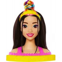 Mattel Barbie Neonově duhová česací hlava Černovláska 2