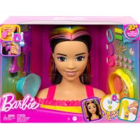 Mattel Barbie Neonově duhová česací hlava Černovláska 4