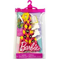 Mattel Barbie Obleček s doplňky v praktickém balení Šaty žlutočervené 2
