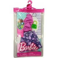 Mattel Barbie obleček s doplňky v praktickém balení Sukně fialová s tričkem 2