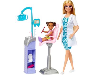 Mattel Barbie Povolání Herní set s panenkou Zubařka blondýnka