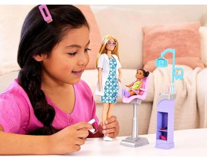 Mattel Barbie Povolání Herní set s panenkou Zubařka blondýnka