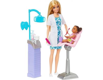 Mattel Barbie Povolání Herní set s panenkou Zubařka blondýnka