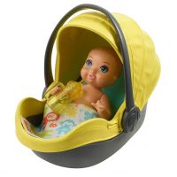 Mattel Barbie Příběh z deníku chůvy miminko žlutý kočár 3