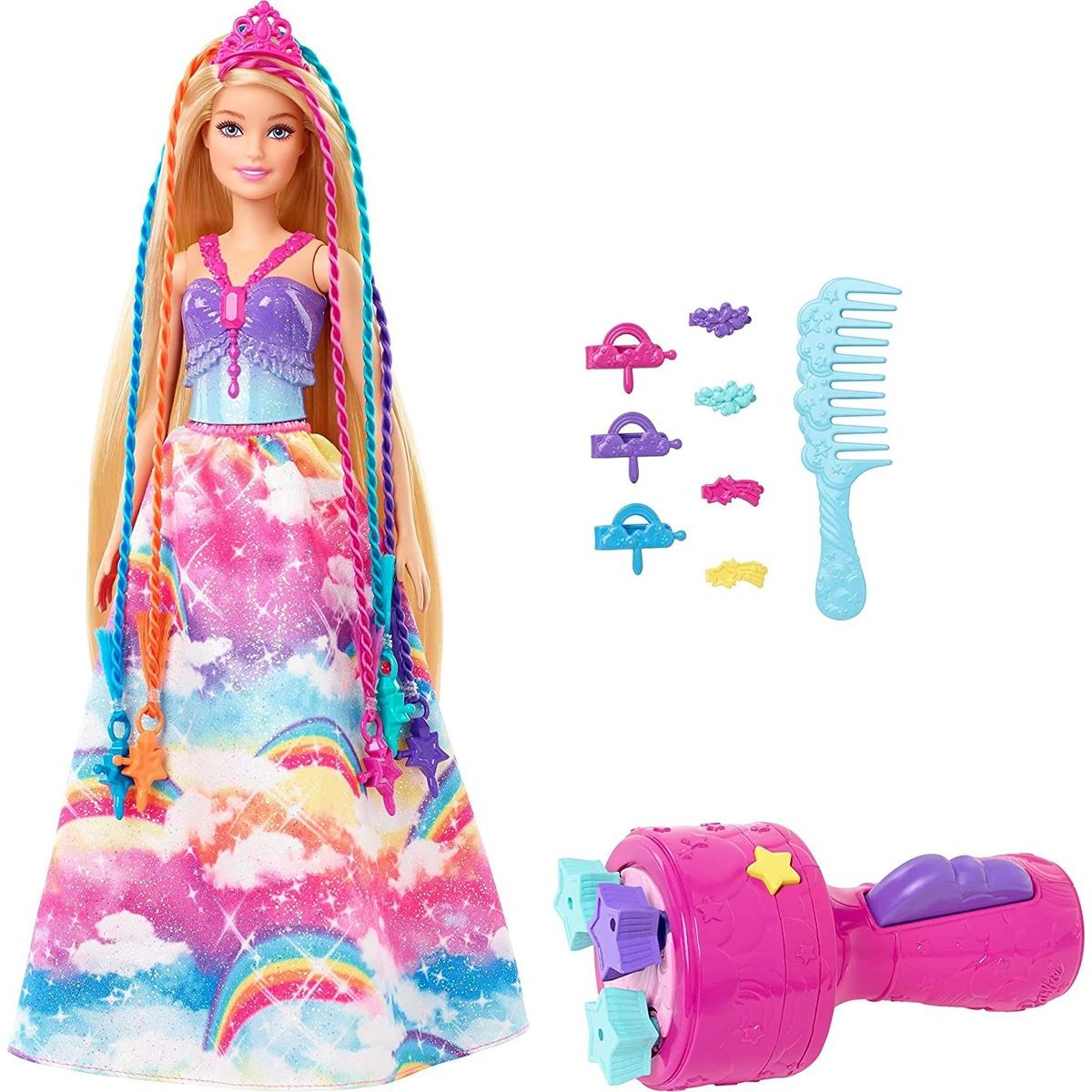 Mattel Barbie Princezna s barevnými vlasy herní set