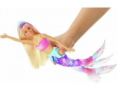 Mattel Barbie svítící mořská panna s pohyblivým ocasem běloška - Poškozený obal
