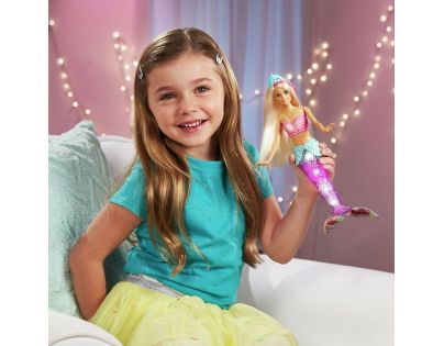 Mattel Barbie svítící mořská panna s pohyblivým ocasem běloška - Poškozený obal