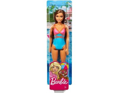Mattel Barbie v plavkách hnědovláska modrorůžové