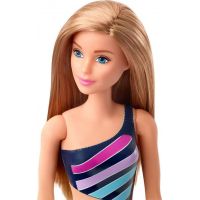 Mattel Barbie v plavkách světlovláska žlutomodré s pruhy 4