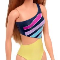 Mattel Barbie v plavkách světlovláska žlutomodré s pruhy 5