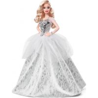 Mattel Barbie vánoční panenka blondýnka ve stříbrném 2