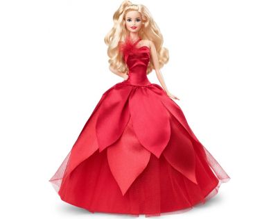 Mattel Barbie Vánoční panenka blondýnka HBY03