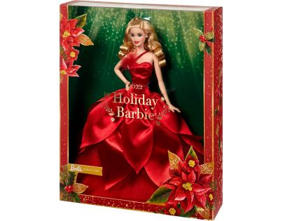 Mattel Barbie Vánoční panenka blondýnka HBY03