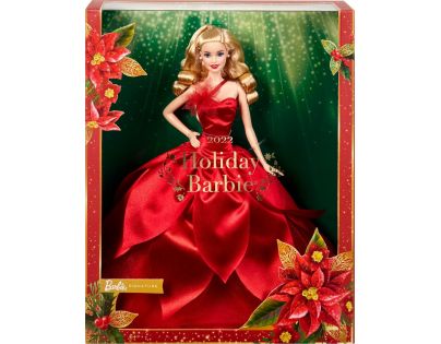 Mattel Barbie Vánoční panenka blondýnka HBY03