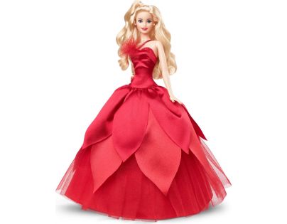 Mattel Barbie Vánoční panenka blondýnka HBY03