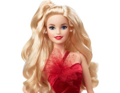 Mattel Barbie Vánoční panenka blondýnka HBY03
