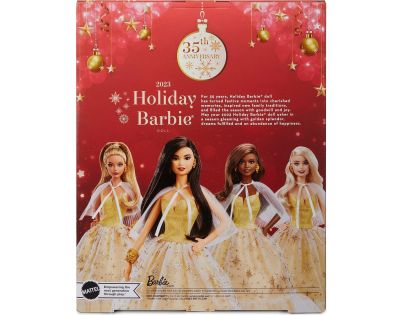 Mattel Barbie Vánoční panenka černovláska 2023