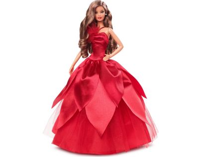 Mattel Barbie Vánoční panenka černovláska