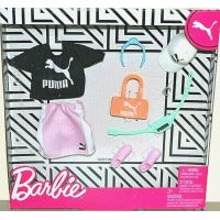 Mattel Barbie značkové oblečky a doplňky černé triko PUMA 2
