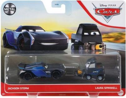 Mattel Cars 3 auta 2 ks Jackson Storm a Laura Spinwell