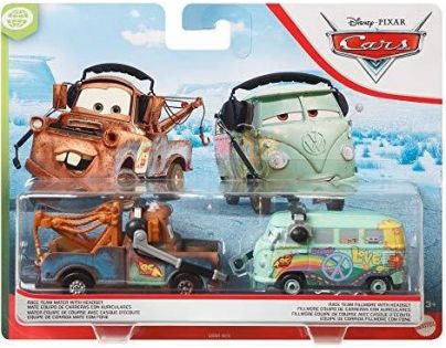Mattel Cars 3 auta 2 ks Race Team Mater a Headset