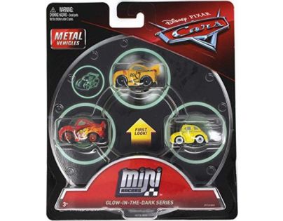 Mattel Cars 3 Mini auta 3ks Glow in the dark series FPT78
