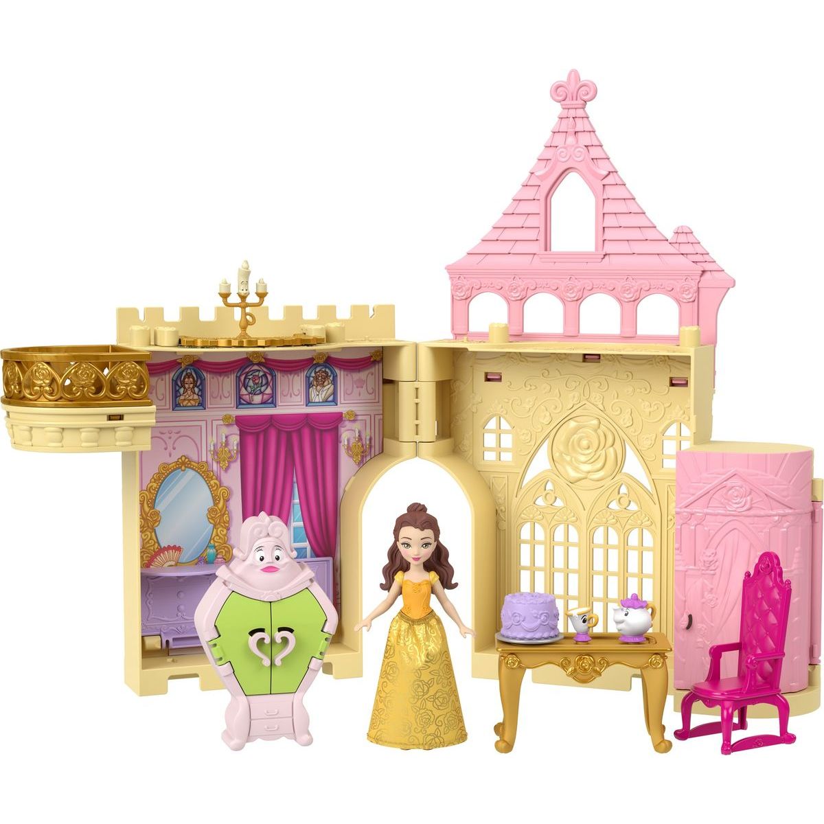 Mattel Disney Princess malá panenka Bella a magická překvapení herní set HLW92