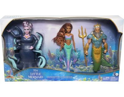 Mattel Disney Princess sada 3 ks panenek Malá mořská víla, Ursula a Král Triton