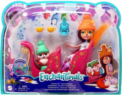 Mattel Enchantimals herní set na saních s liškou