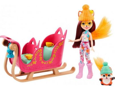 Mattel Enchantimals herní set na saních s liškou