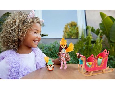Mattel Enchantimals herní set na saních s liškou