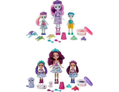 Mattel Enchantimals mořské království rodinka s doplňky asst želvy